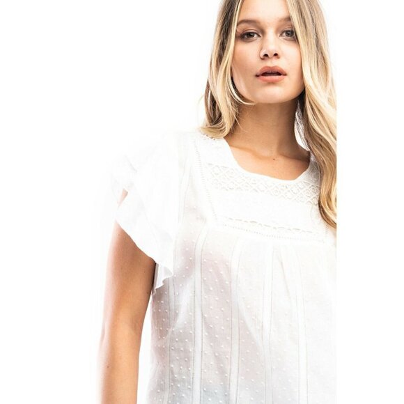 Solitaire Texture 100% Cotton Sleeveless White Blouse Size XL - Picture 3 of 8